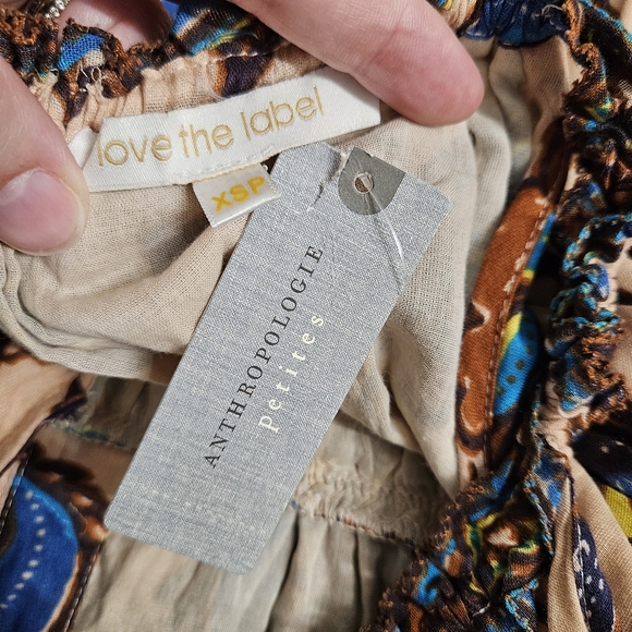 NWT Anthropologie Love The Label Boho Printed Maxi Dress Size XS P 100% cotton - Picture 12 of 13